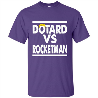 Funny American President T-shirt Dotard Vs Rocketman T-shirt Purple