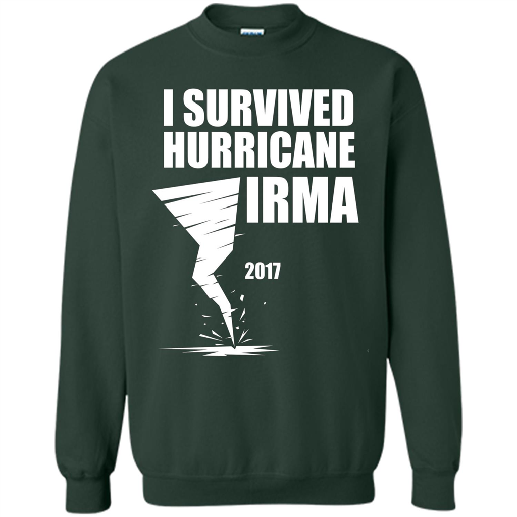I Survived Hurricane Irma Graphic T-shirt Forest Green