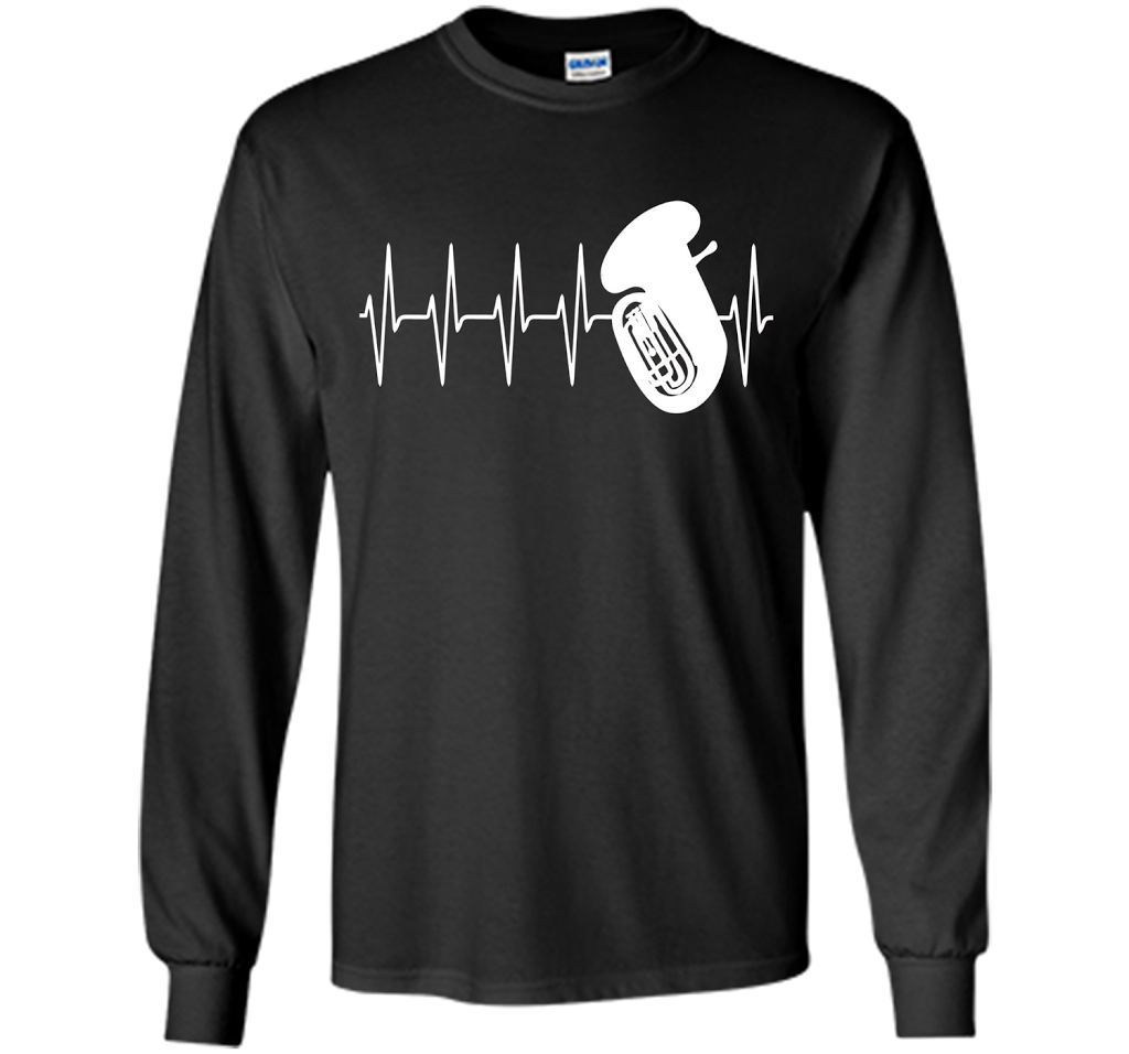 Sousaphone T-shirt Heartbeat Tube Sousaphone Black