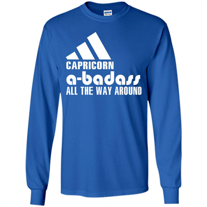 Capricorn A-Badass All The Way Around T-shirt Royal