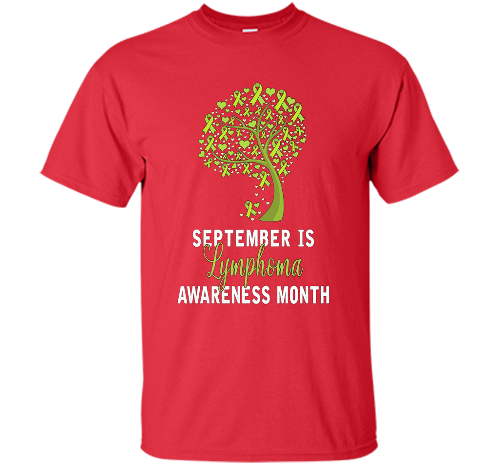Lymphoma Cancer Awareness T-shirt September Is Lymphoma Awareness Month Red
