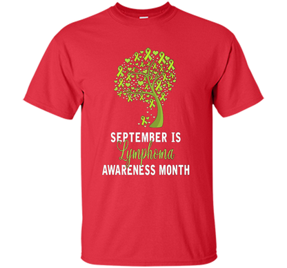 Lymphoma Cancer Awareness T-shirt September Is Lymphoma Awareness Month Red