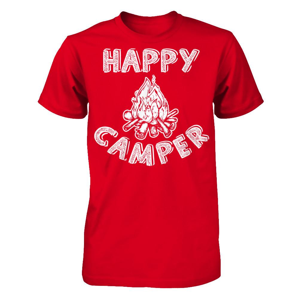 Happy Camper T-shirt Next Level - Unisex Fitted Tee Red