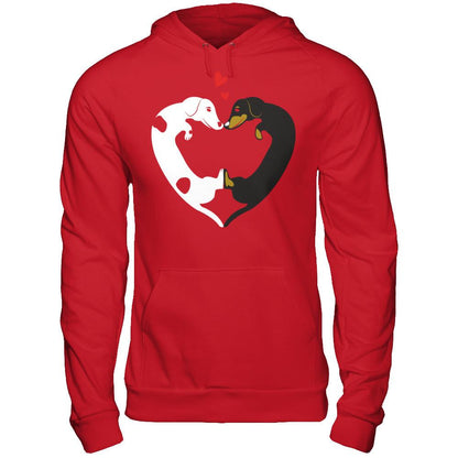 Dog Heart - Love Dog T-shirt Gildan - Pullover Hoodie Red
