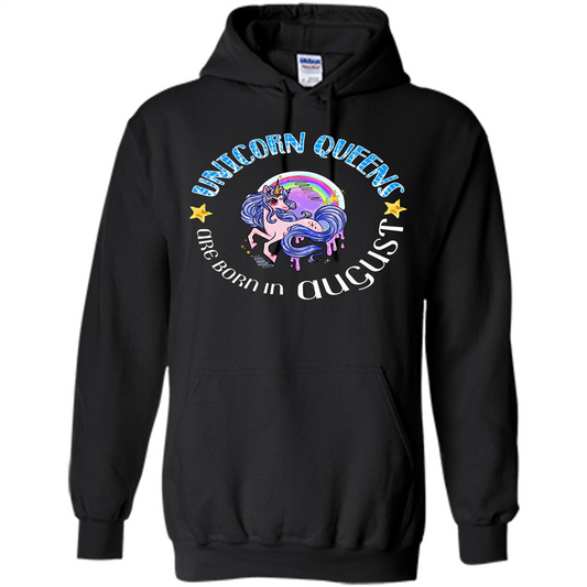 Augus Unicorn T-shirt Unicorn Queens Are Born In August Black