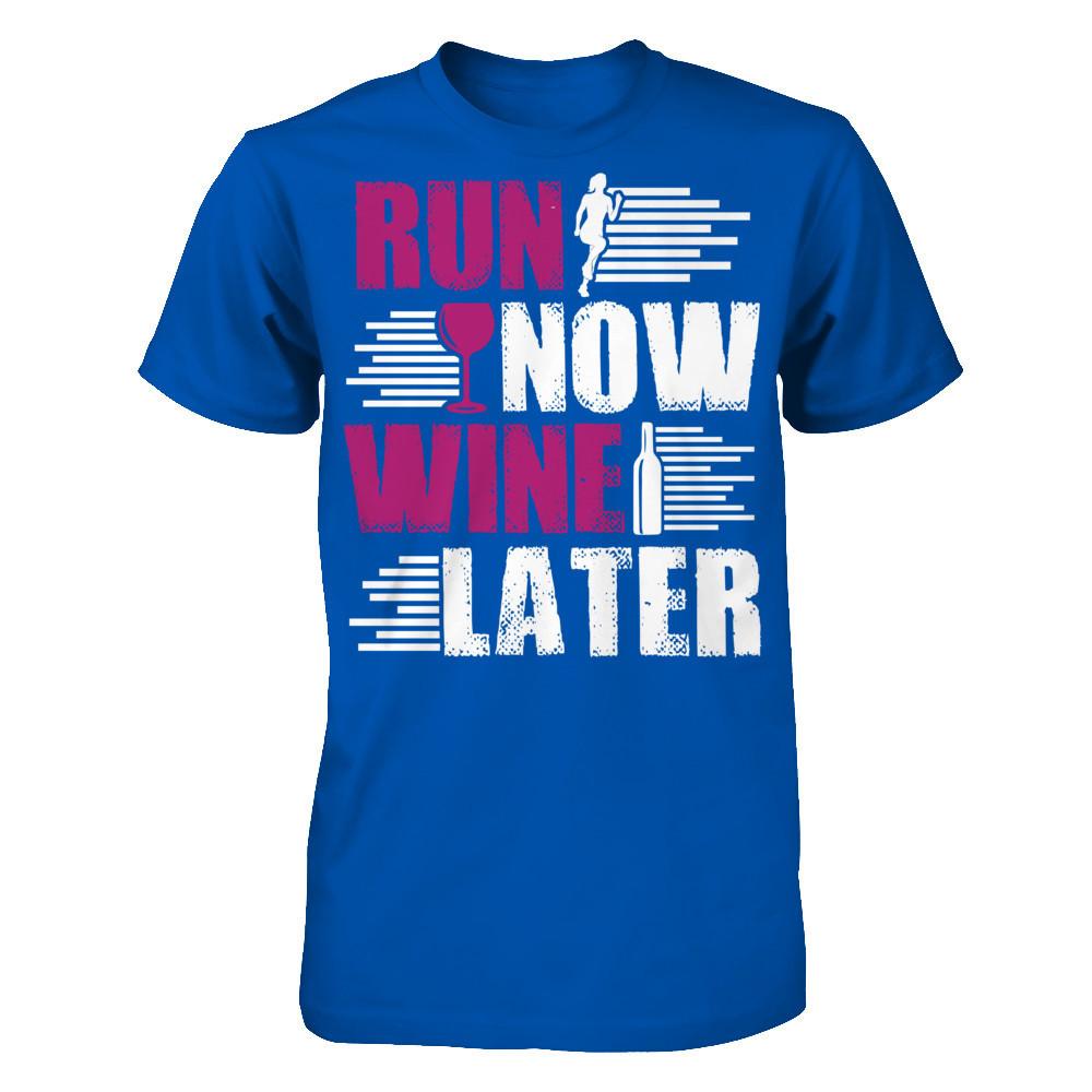 Run Now, Wine Later Next Level - Unisex Fitted Tee Royal