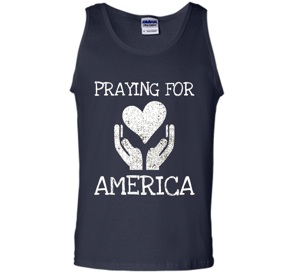 Praying for America Hands of Hope with Heart T-Shirt cool shirt Navy