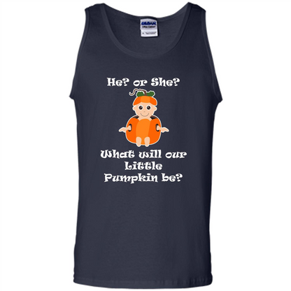 He Or She What Will Little Pumpkin Be Baby Shower T-shirt Navy