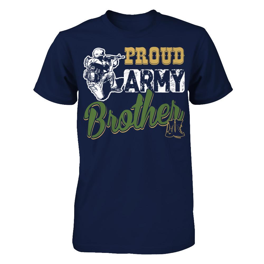 Proud Army Brother T-shirt Gildan - Short Sleeve Tee Navy