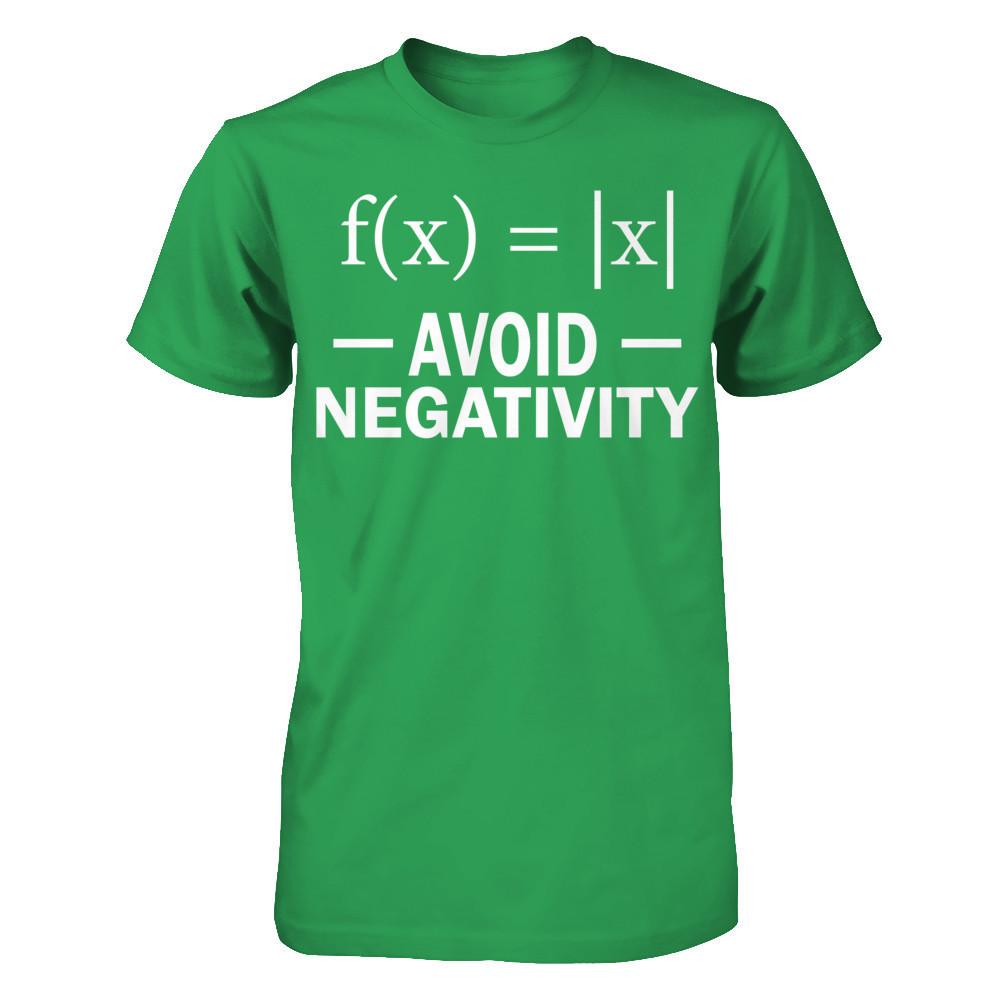 Avoid Negativity Funny Math T-shirt Next Level - Unisex Fitted Tee Kelly Green