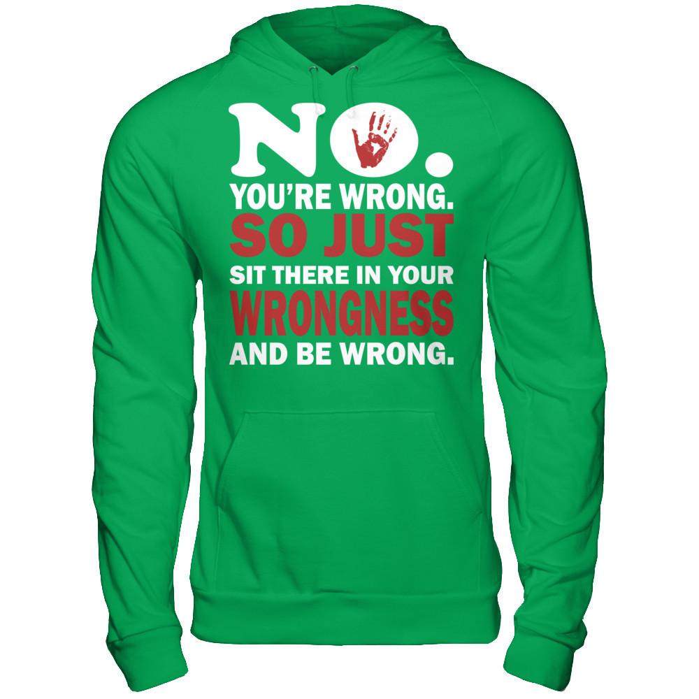 No You're Wrong So Just Sit There In Your Wrongness And Be Wrong Gildan - Pullover Hoodie Irish Green