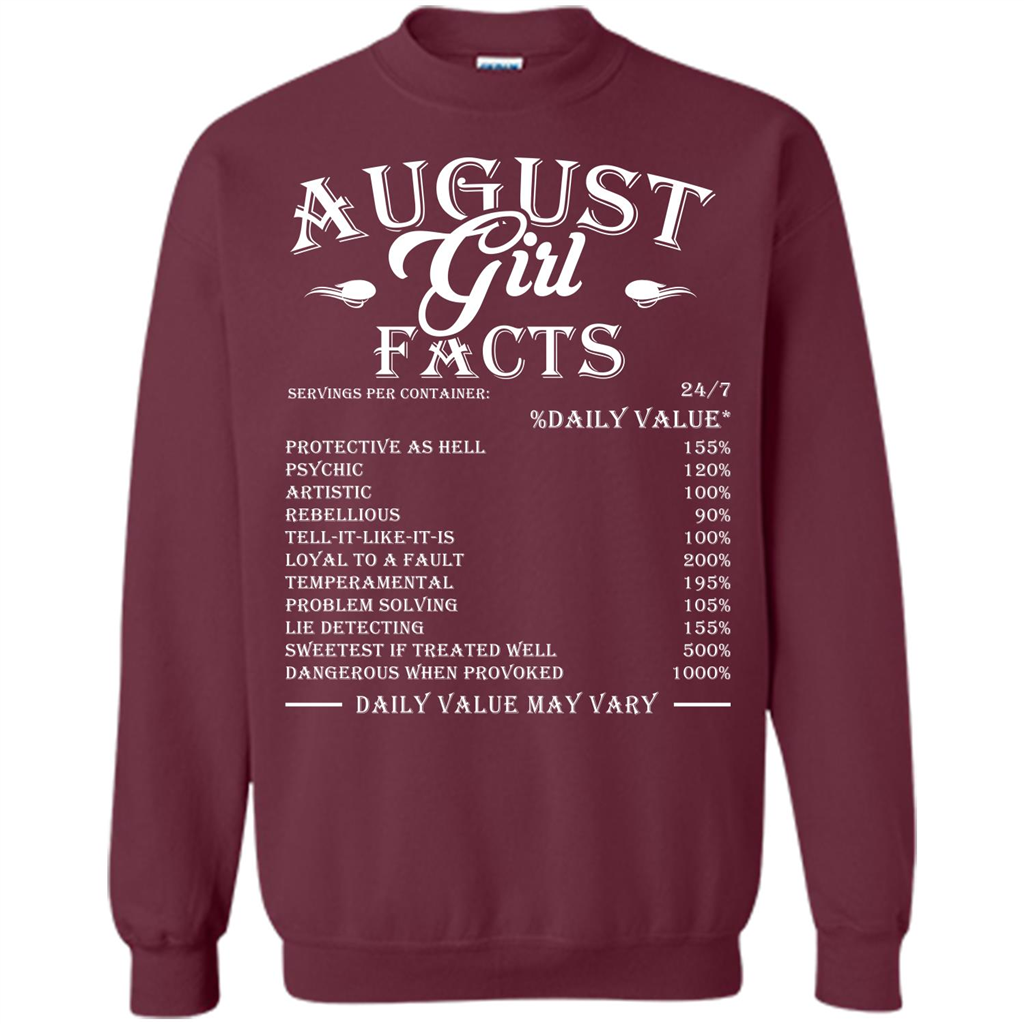 August Girl Facts T-shirt Maroon