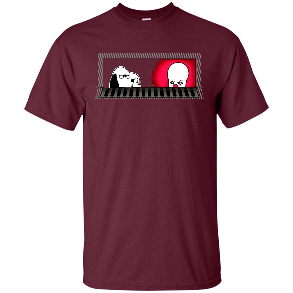 Movie T-shirt Snoopy Vs It T-shirt Maroon