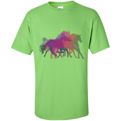 Beautiful Shadow Horses T-shirt Lime