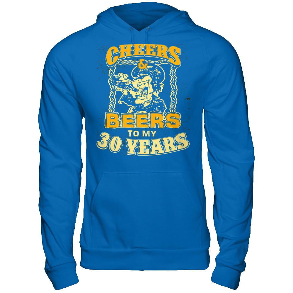 Cheers & Beers To My 30 Years T-shirt Gildan - Pullover Hoodie Royal