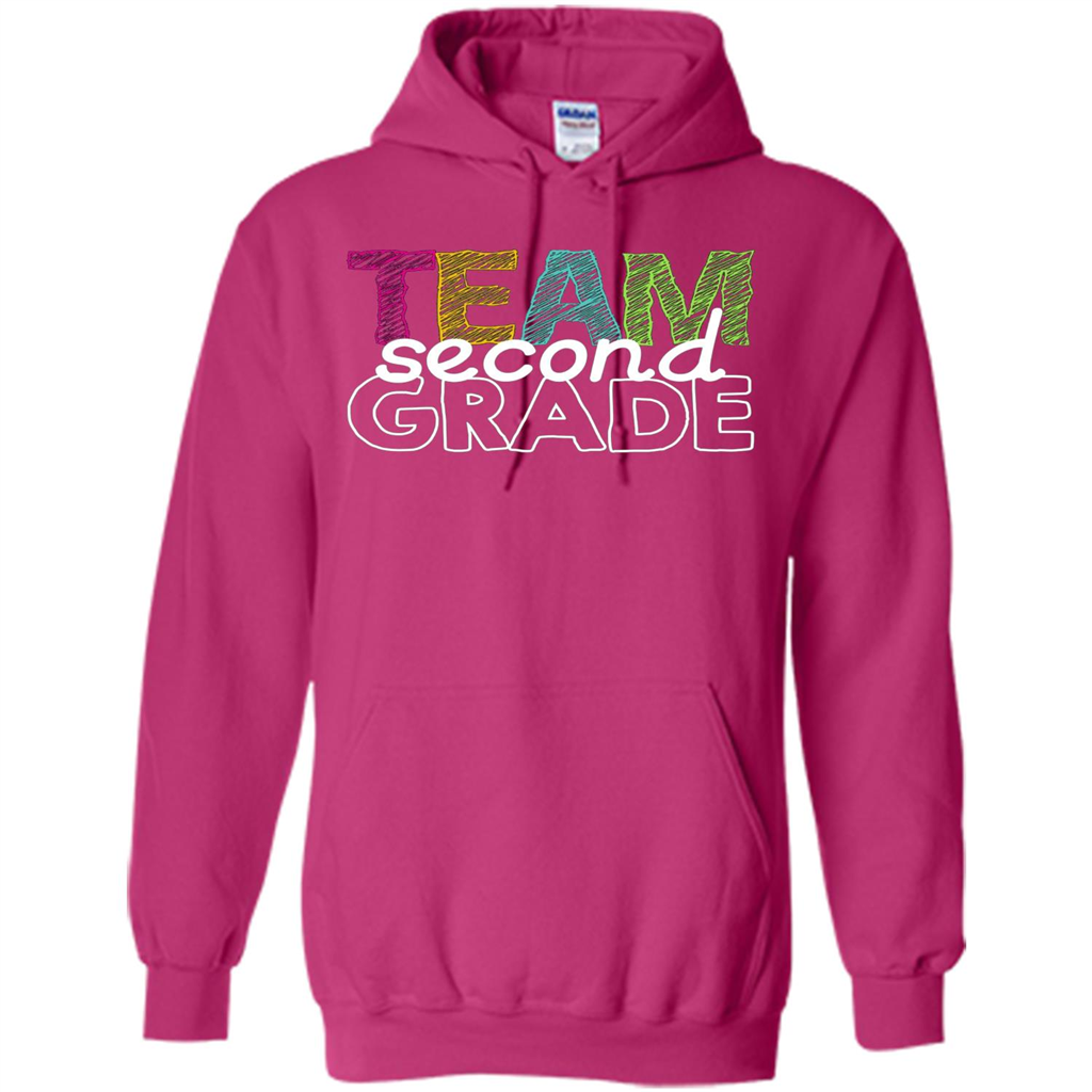 Team Second Grade Teacher T-Shirt Heliconia