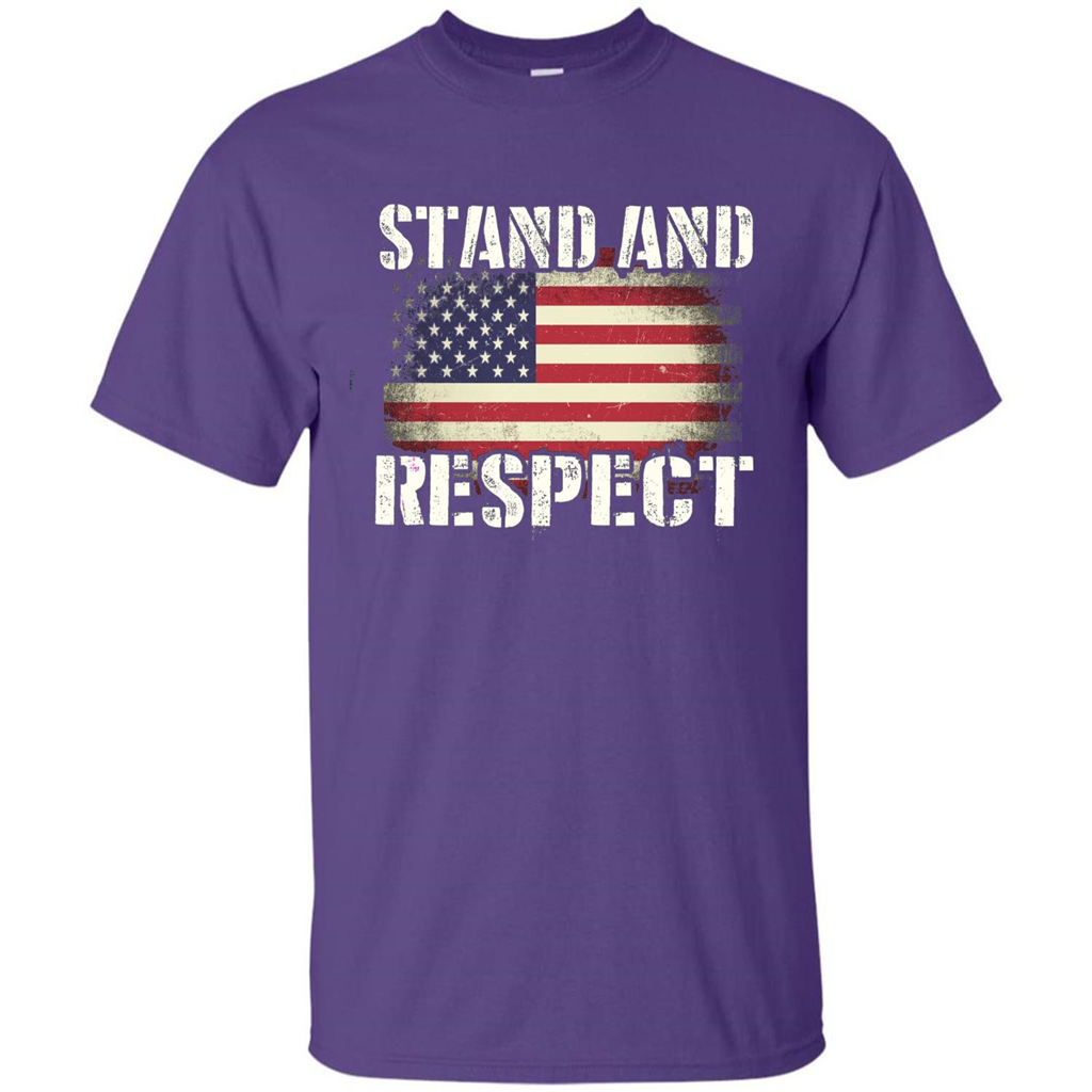 Military T-shirt Stand And Respect Purple