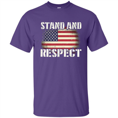 Military T-shirt Stand And Respect Purple