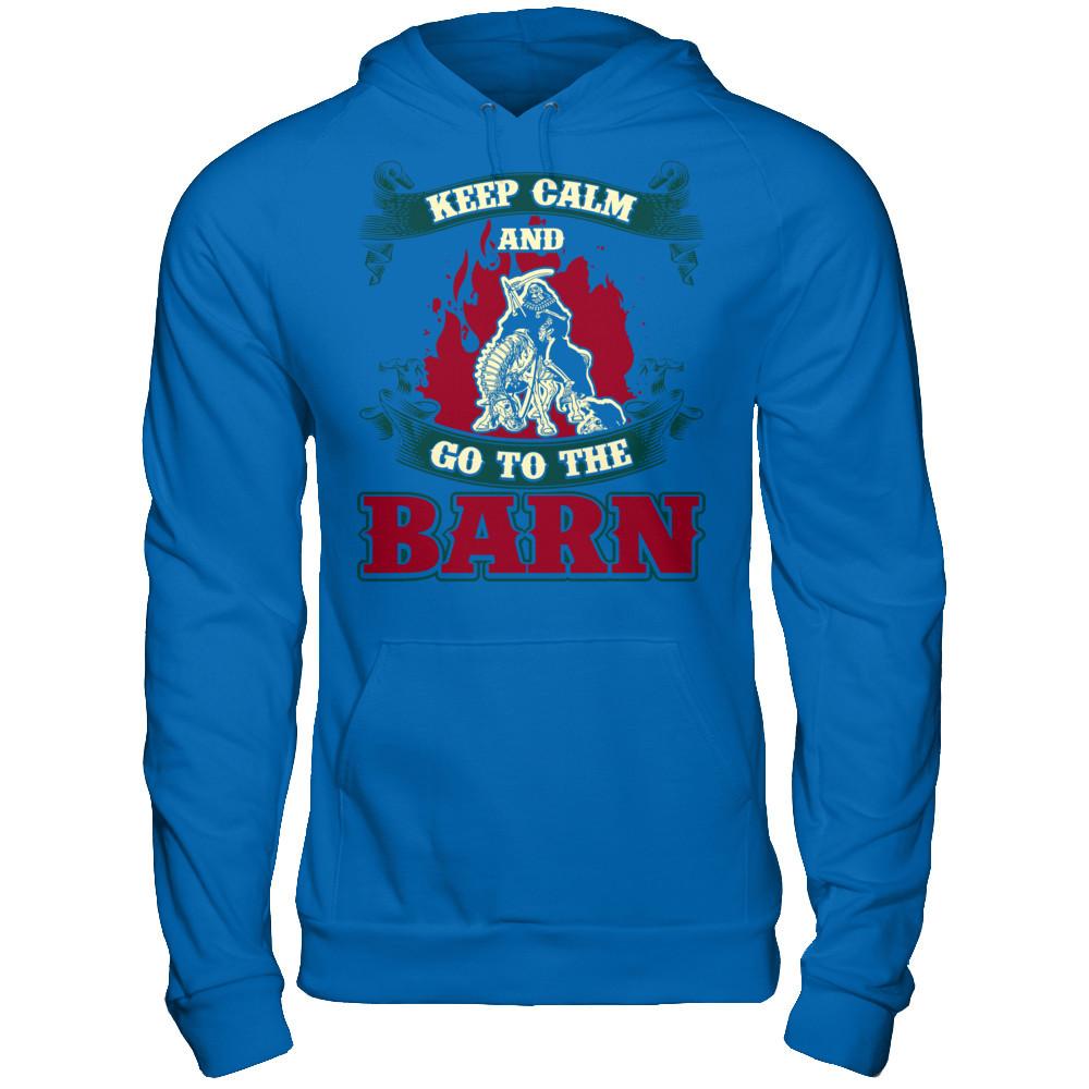 Keep Calm And Go To The Barn T-shirt Gildan - Pullover Hoodie Royal