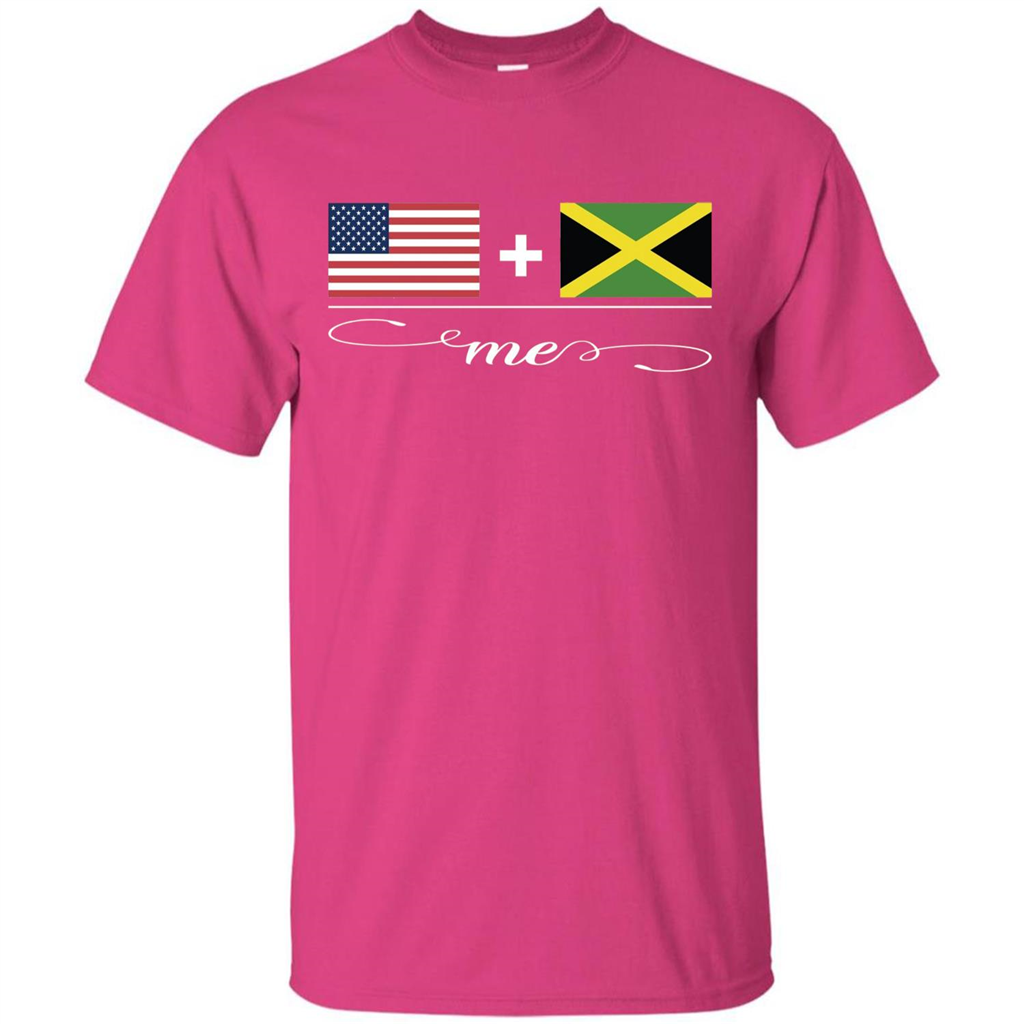 American + Jamaican = Me USA and Jamaica Flags T-shirt Heliconia