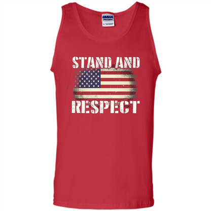 Military T-shirt Stand And Respect Red
