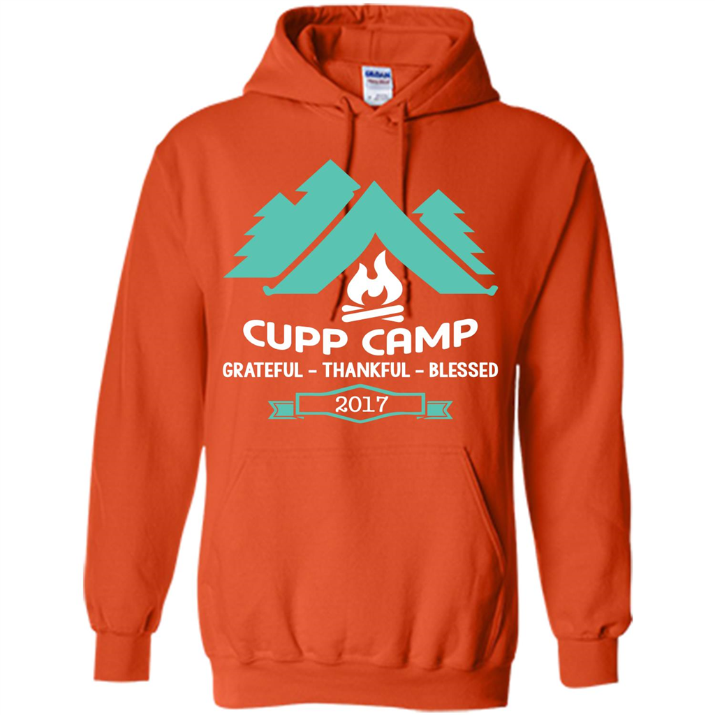 Camping T-shirt Cupp Camp Grateful - Thankful - Blessed 2017 Orange