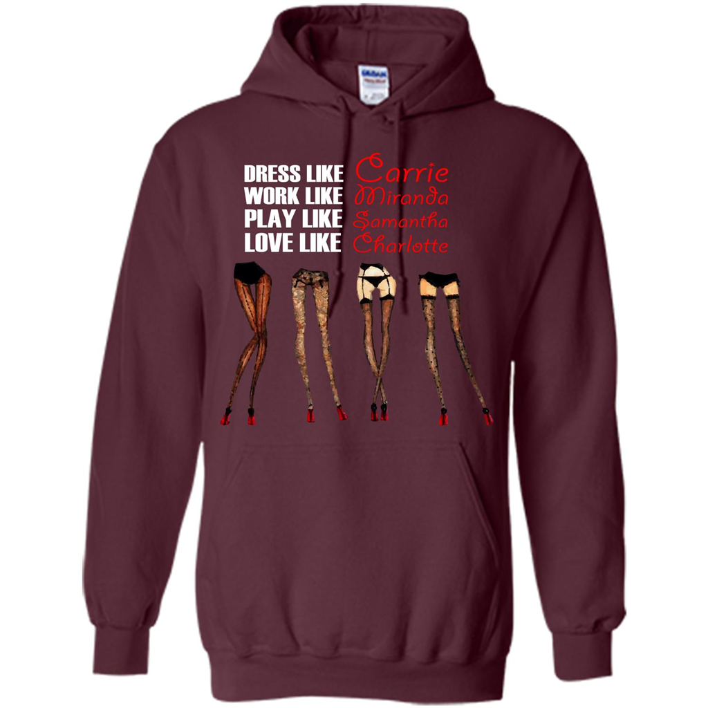 Lifestyle T-shirt Dress Like Carrie Work Like Miranda Play Like Samantha Love Like Charlott Maroon