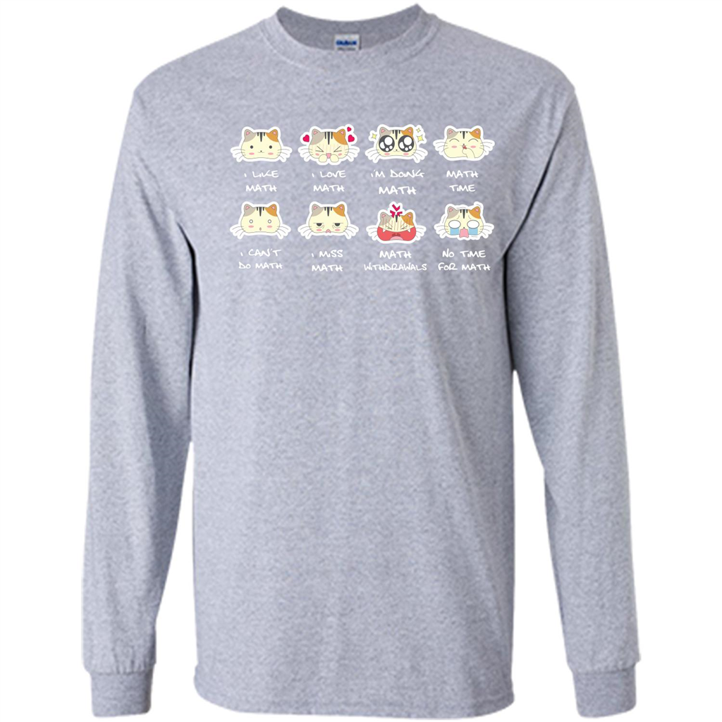 I Love Math T-shirt Cat Emotion Sport Grey