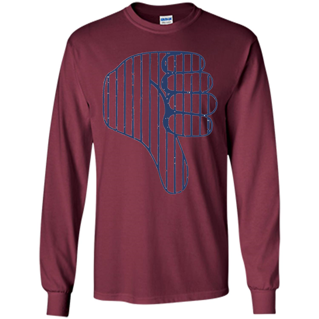 Baseball T-shirt Baseball Celebration Thumbs Down T-shirt Maroon