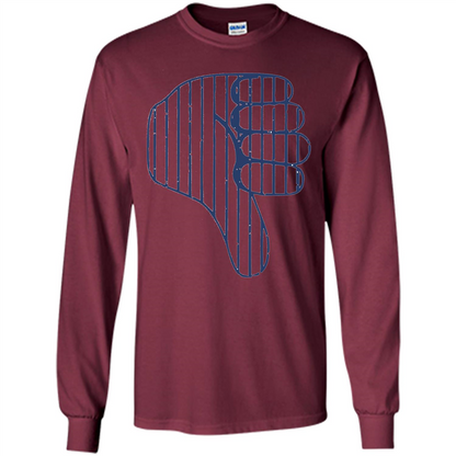 Baseball T-shirt Baseball Celebration Thumbs Down T-shirt Maroon