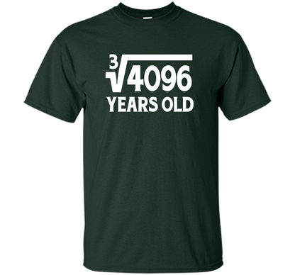 Funny Math Geek 16th Birthday Cube Root T-Shirt 16 Year Old shirt Forest Green