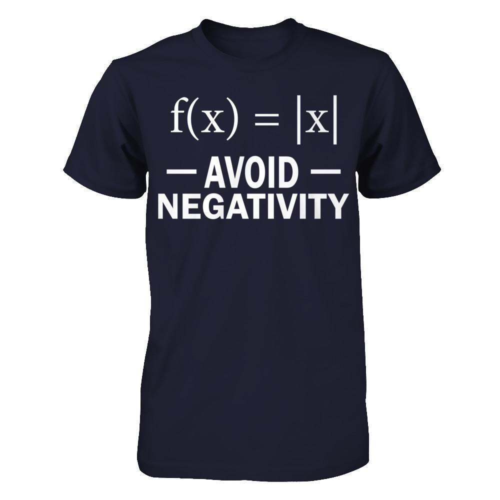 Avoid Negativity Funny Math T-shirt Next Level - Unisex Fitted Tee Midnight Navy
