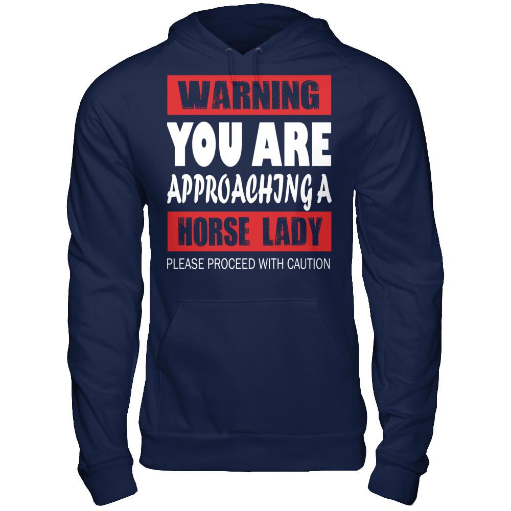 Warning, You Are Approaching A Horse Lady, Please Proceed With Caution Gildan - Pullover Hoodie Navy