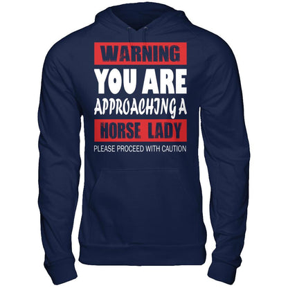 Warning, You Are Approaching A Horse Lady, Please Proceed With Caution Gildan - Pullover Hoodie Navy