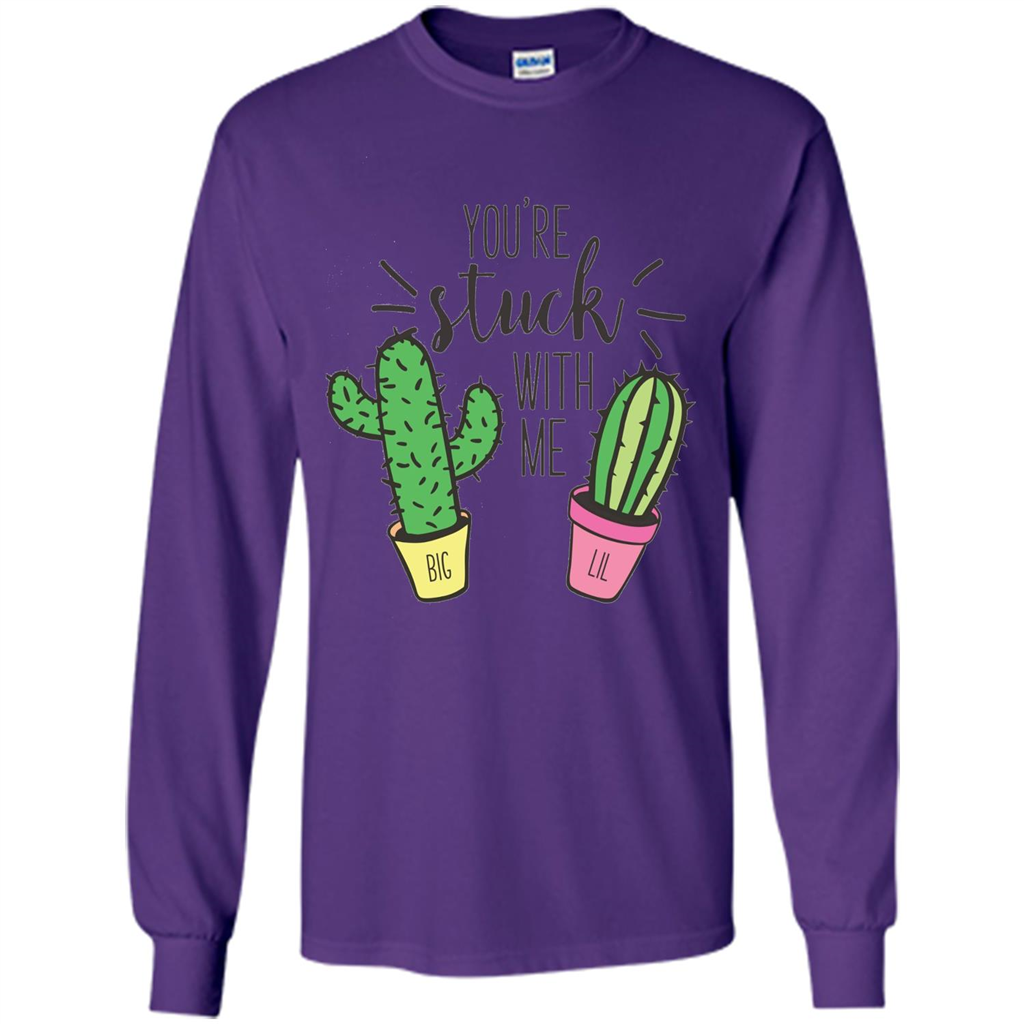 You're Stuck With Me Cactus Big Little T-shirt Purple