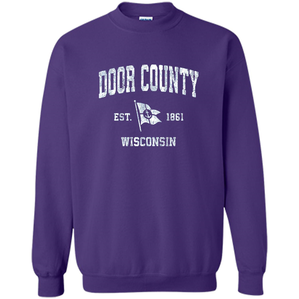 Door County Wisconsin WI Est 1861 T-shirt Purple