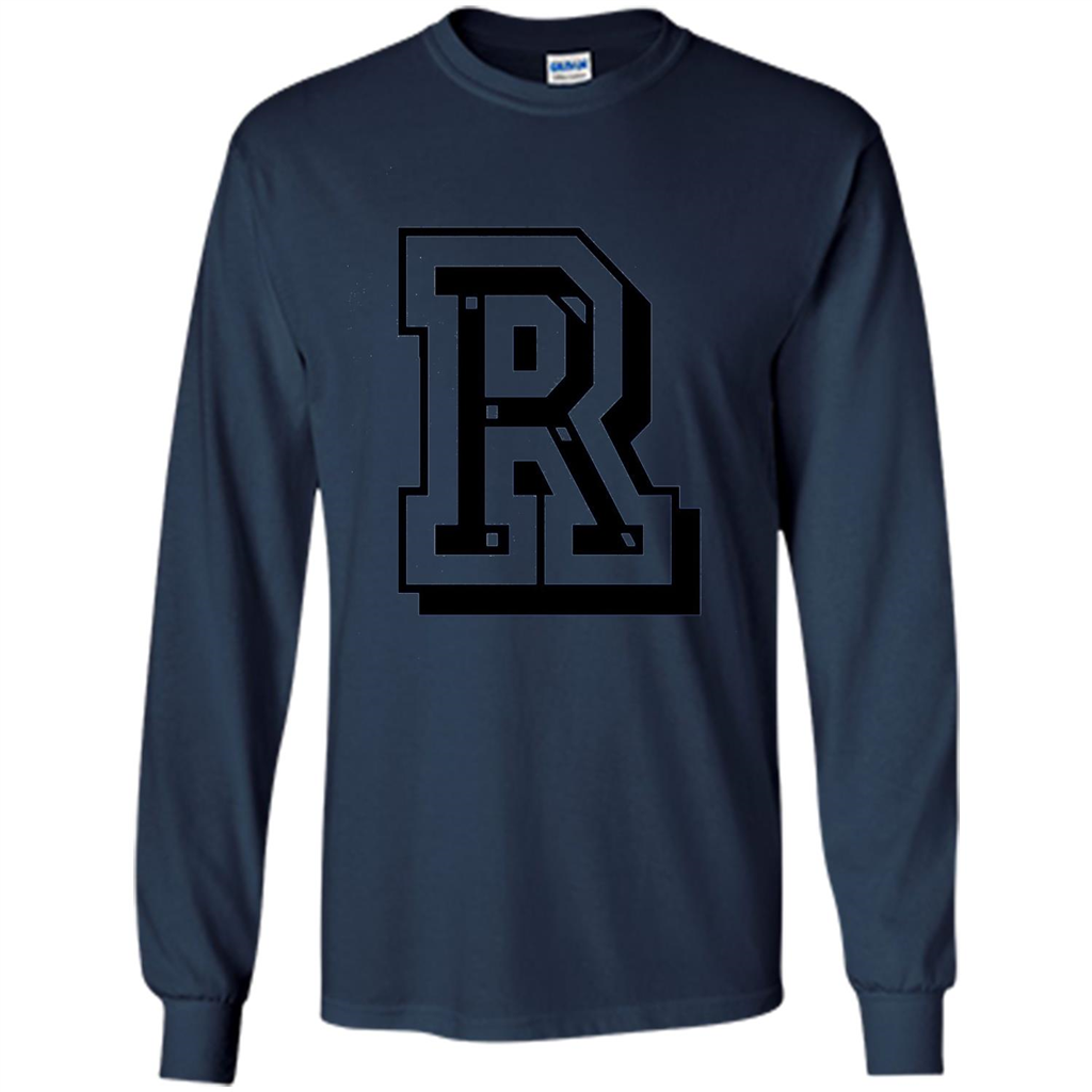 Letter R Initial T-Shirt for Names or Spelling Words Navy