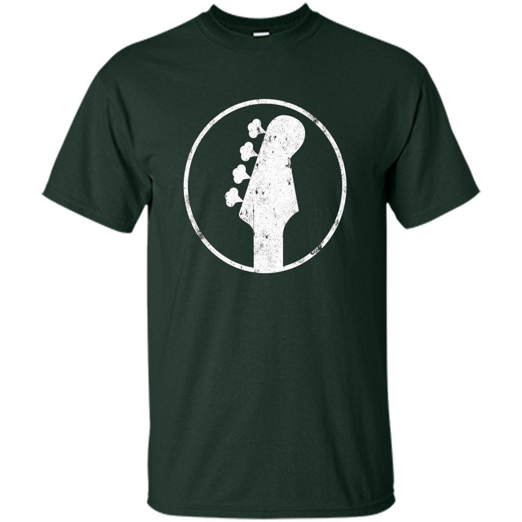 Bass Player - 4 String Headstock Distressed Bass T-shirt Forest Green