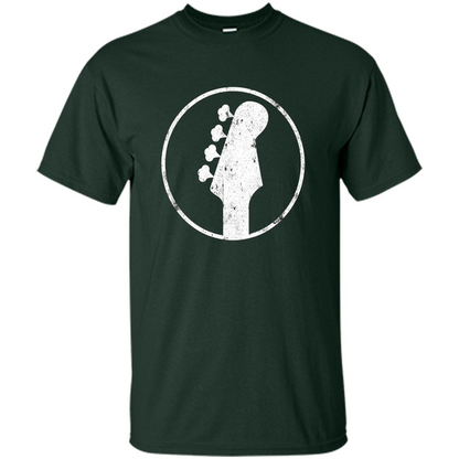 Bass Player - 4 String Headstock Distressed Bass T-shirt Forest Green