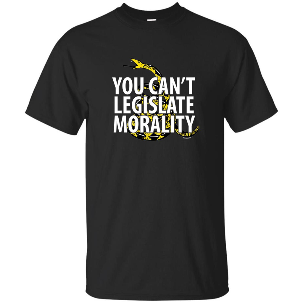 Gadsden Libertarian T-shirt You Can't Legislate Morality Black