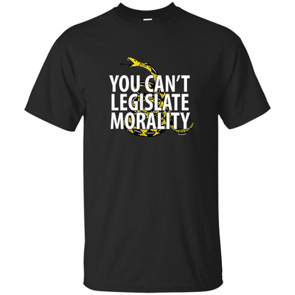 Gadsden Libertarian T-shirt You Can't Legislate Morality Black