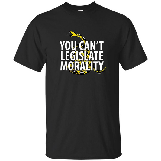 Gadsden Libertarian T-shirt You Can't Legislate Morality Black