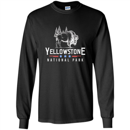 Yellowstone National Park Wyoming Buffalo T-shirt Black