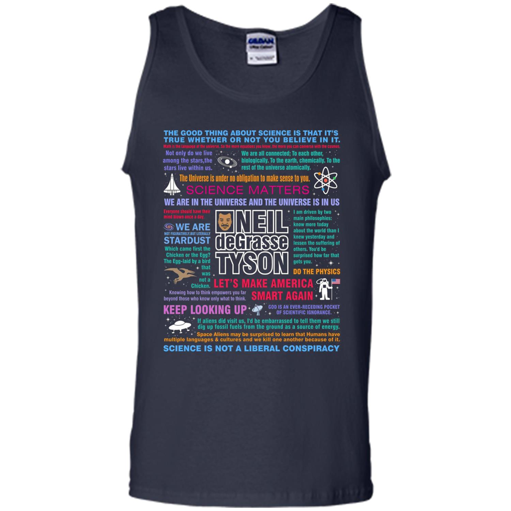 Neil deGrasse Tyson NDT Quotes T-Shirt Let's Make America Smart Again T-shirt Navy