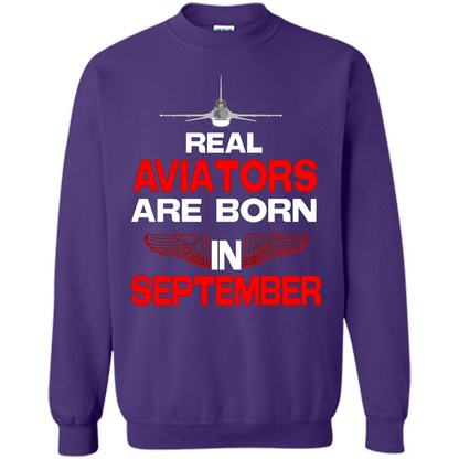 Real Aviators Are Born Iin September T-shirt Purple