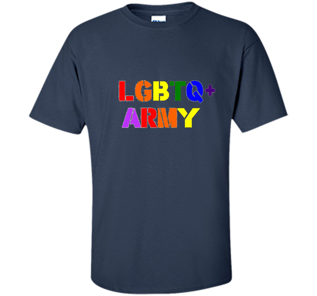 LGBTQ+ Army T-Shirt cool shirt Navy