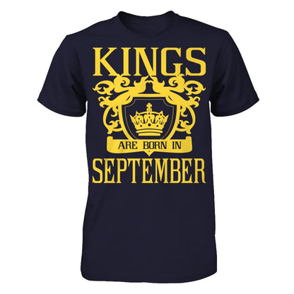 Kings Are Born In September T-shirt Next Level - Unisex Fitted Tee Midnight Navy