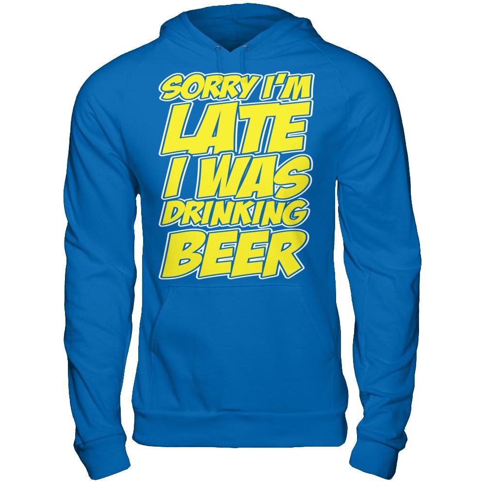 Sorry I'm Late, I Was Drinking Beer Gildan - Pullover Hoodie Royal