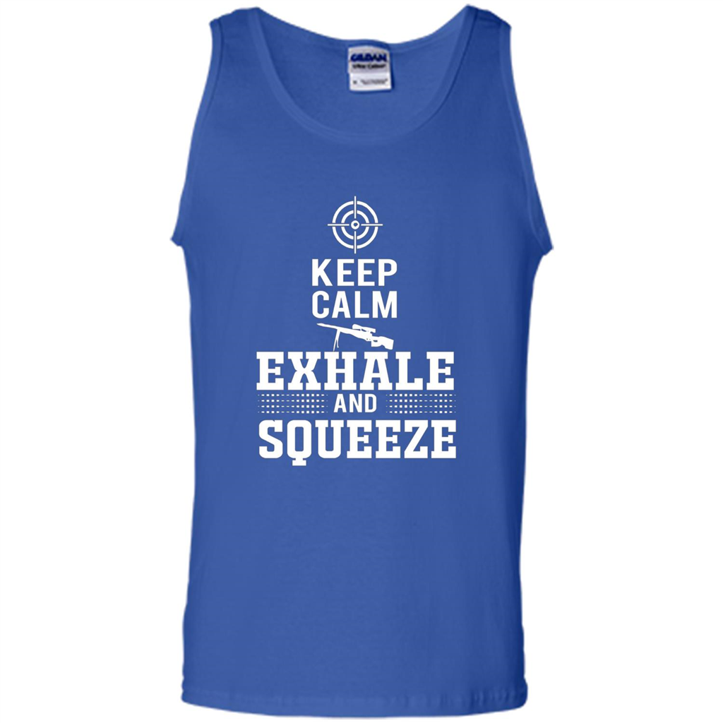 Keep Calm - Exhale and Squeeze T-shirt Royal