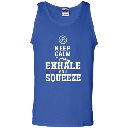 Keep Calm - Exhale and Squeeze T-shirt Royal